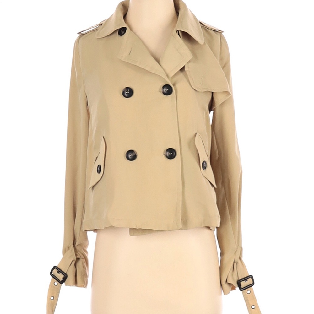 NWT Harlowe & Graham Short Trench Coat Jacket Sm